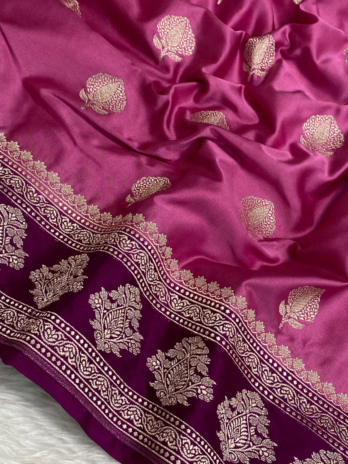 Pink colour mashru silk banarasi saree
