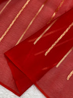 100% Pure Organza Red Color Handloom kaduwa Banarasi Saree