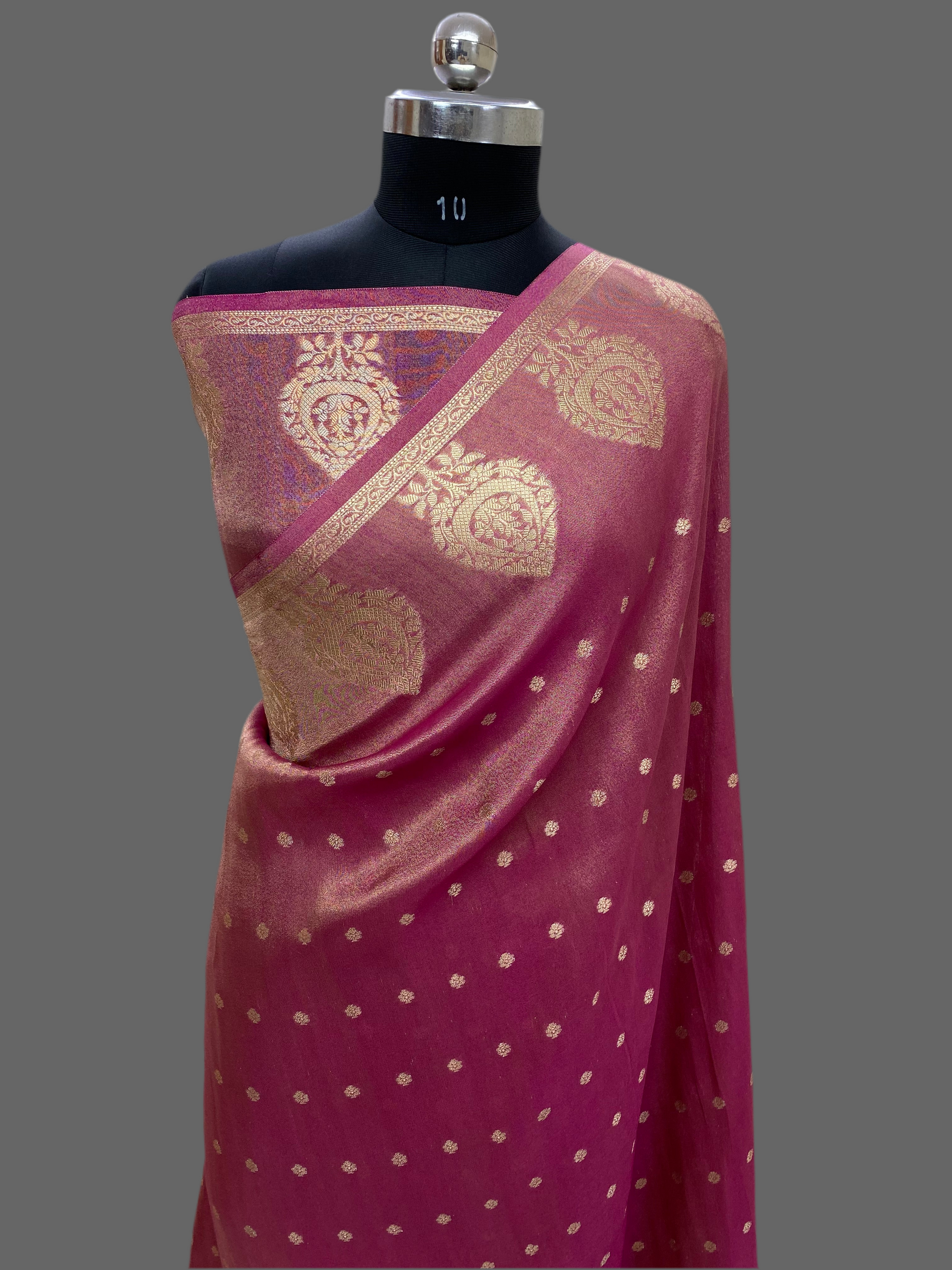 Semi Tissue Border Buti Banarasi Saree