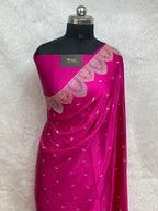 Rani Pink Mashru Silk Banarasi Saree