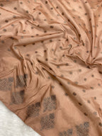 Peach Semi Georgette Cotton Banarasi Saree