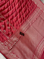 Light peach mashru silk banarasi saree