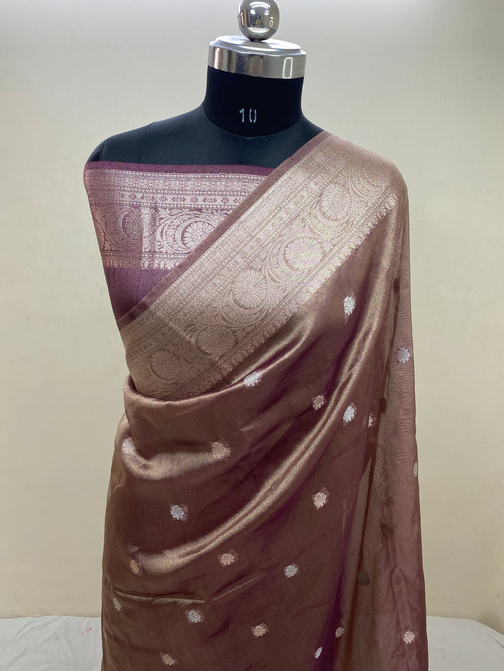 Wine Tissue Silk Banarasi Saree