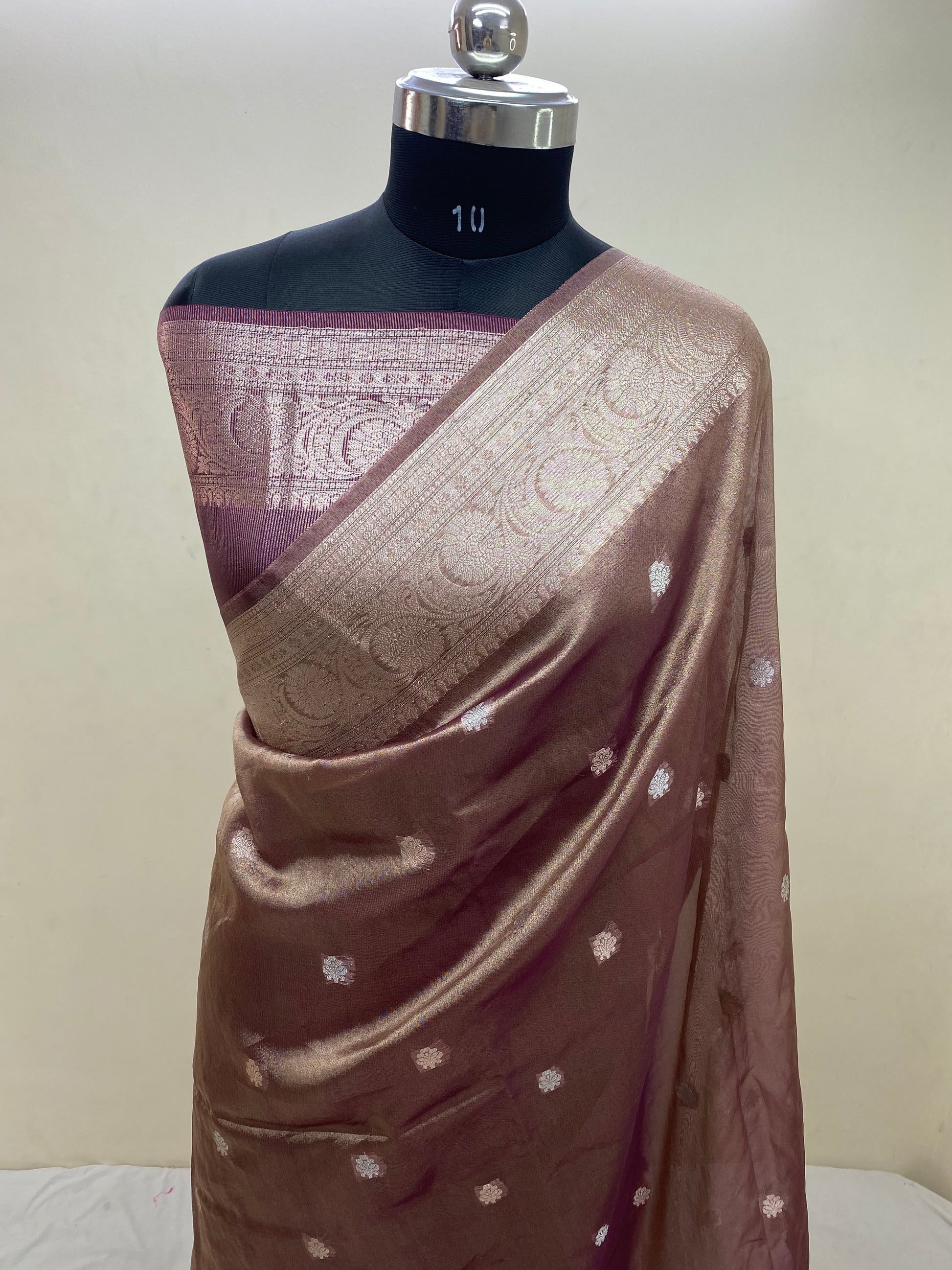 Wine Tissue Silk Banarasi Saree