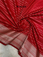 Red semi kataan silk Banarasi saree