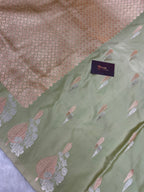 Pista mashru silk banarasi saree