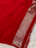 Red Semi Georgette Banarasi Saree