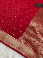 Pure viscose Red Color  Banarasi Saree