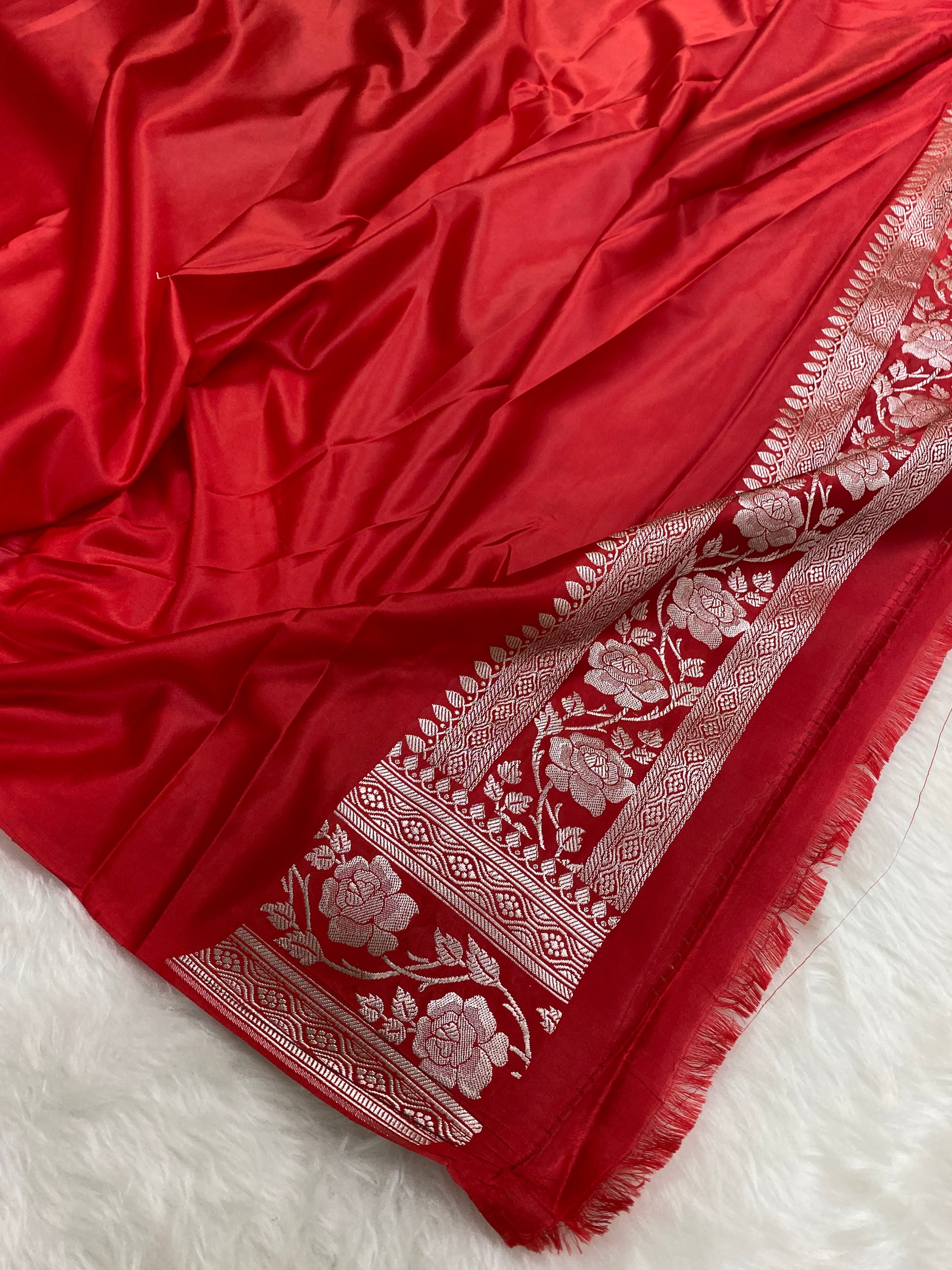 Red Mashru Silk Banarasi Saree