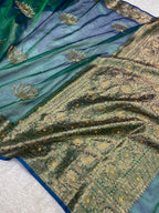 New Tissue Banarasi Saree with Beautiful Handwork ✨