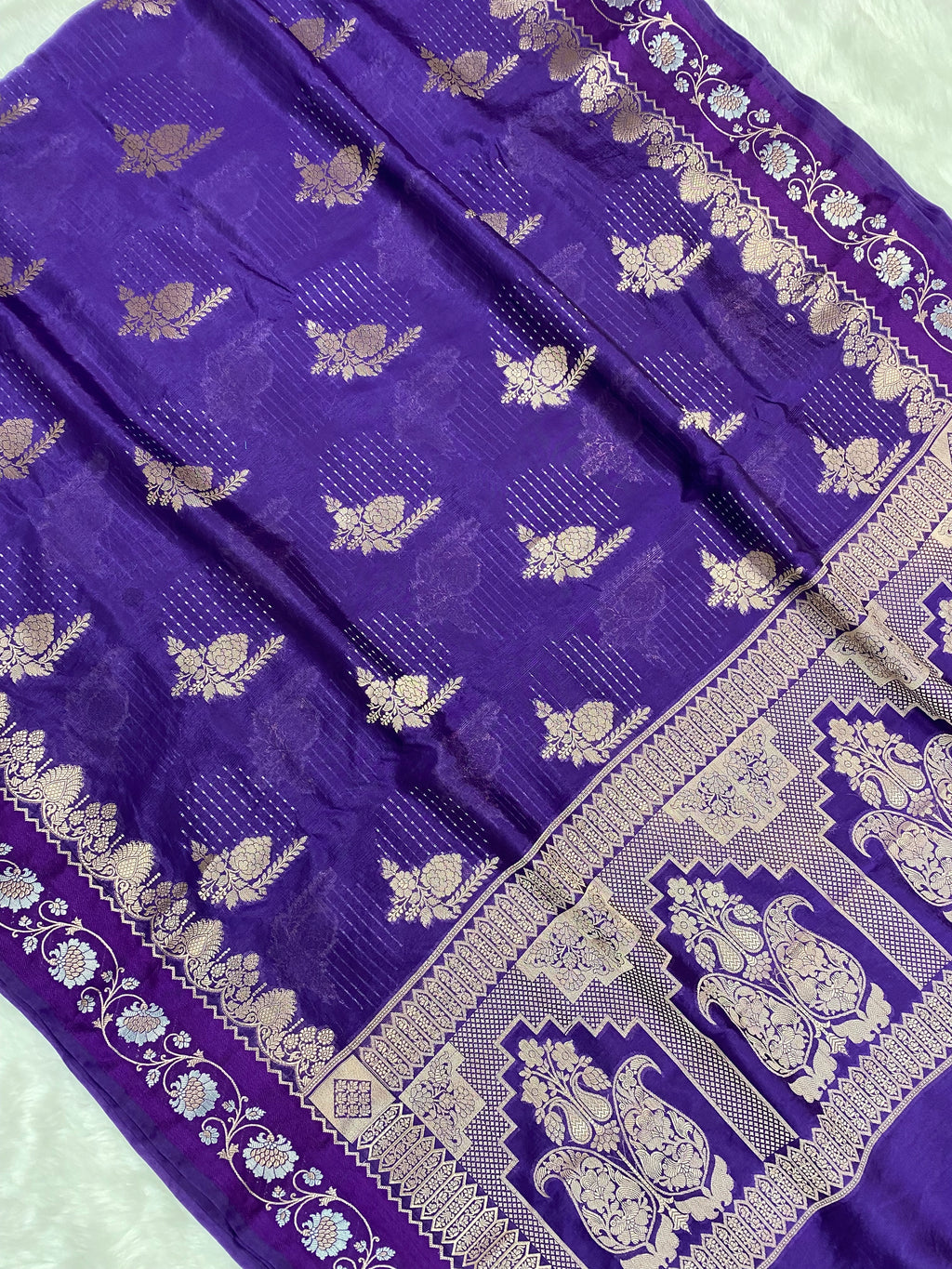 Purple Viscose Banarasi Saree