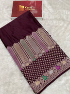 Wine Mashru Silk Banarasi Saree