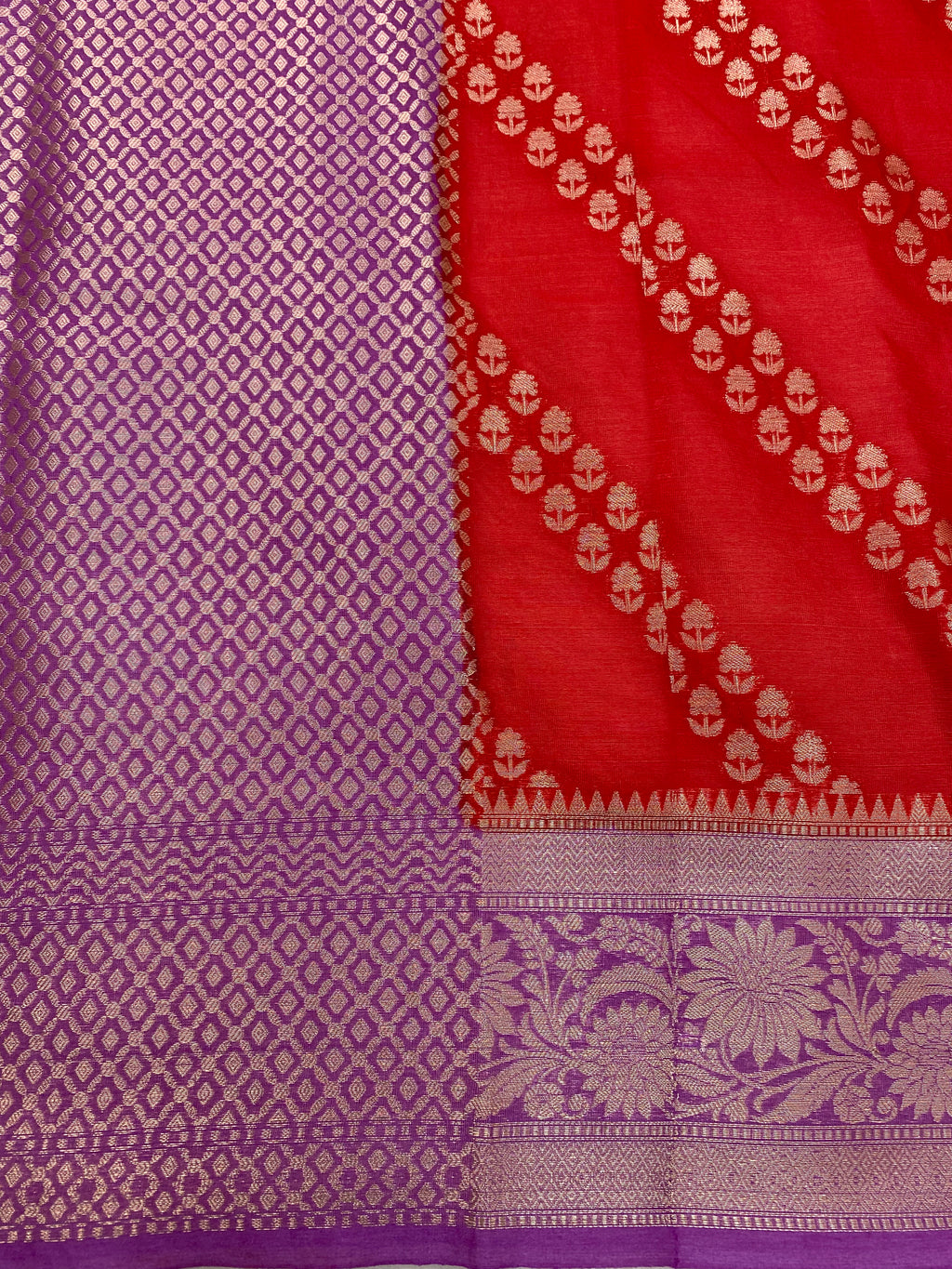 Red Crepe Silk Banarasi Saree