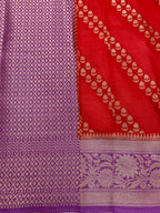 Red crepe Silk Banarasi Saree