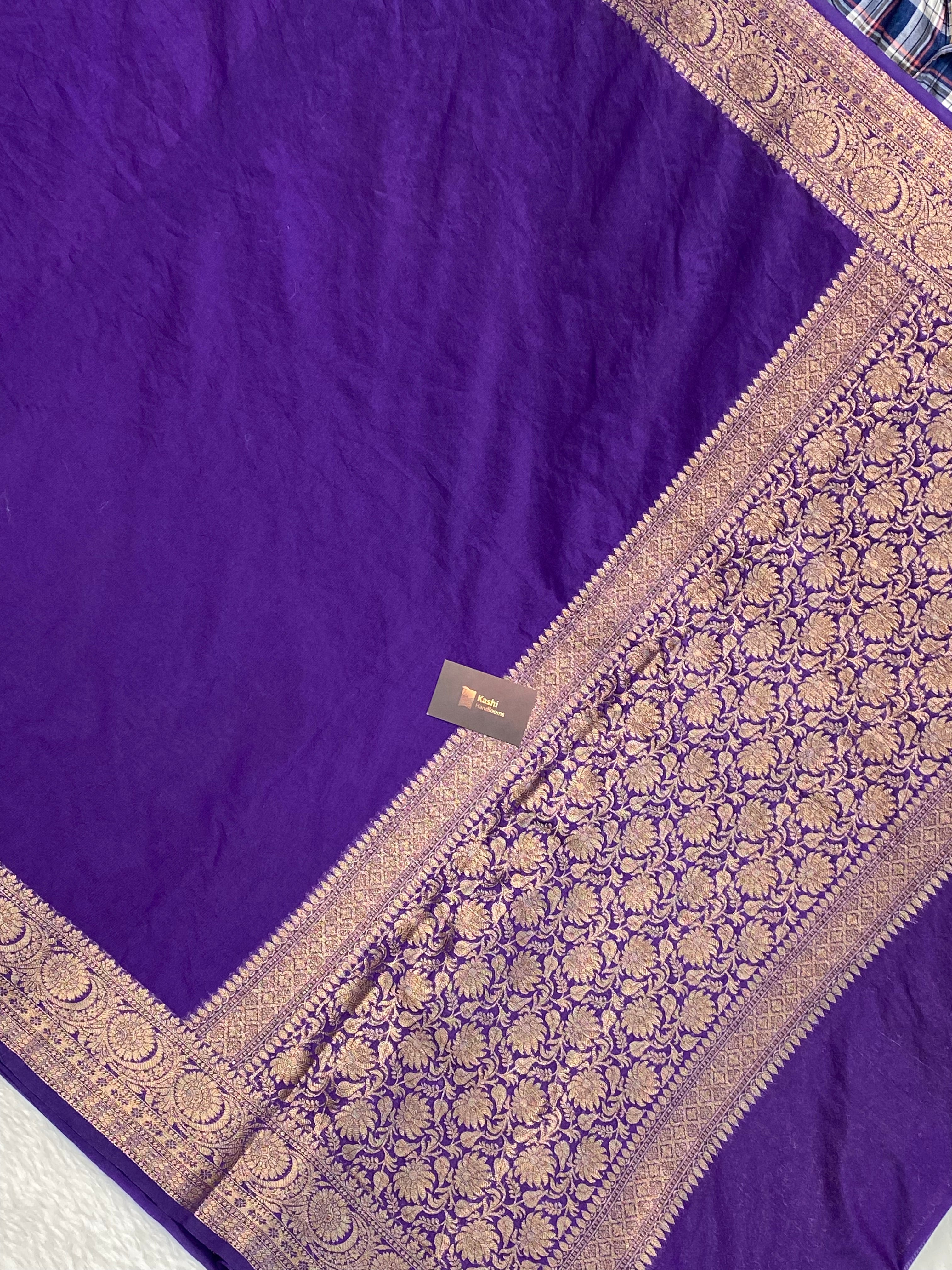 Purple semi Georgette anarasi saree