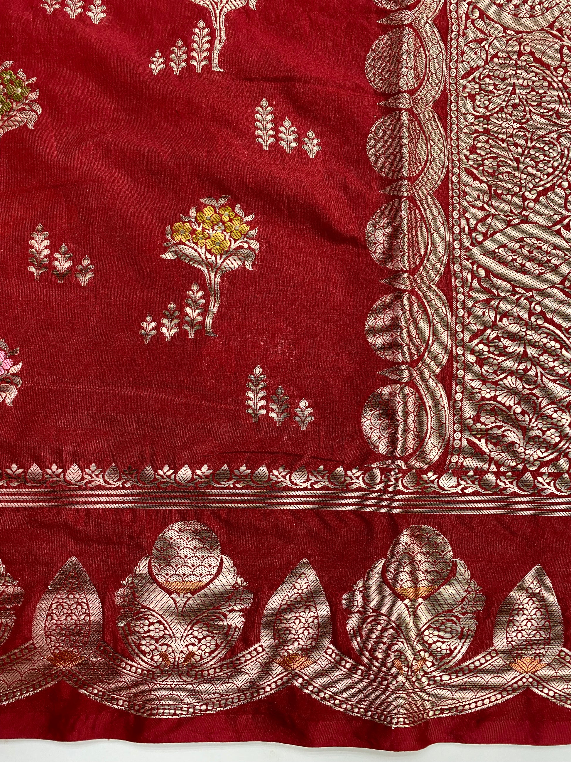 Red Color Raw Silk Saree