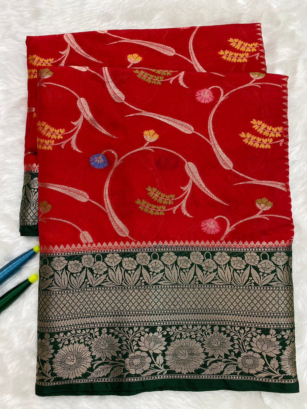 Red Katan Silk Banarasi Saree