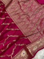 Rani semi Raw Mango silk Banarasi saree