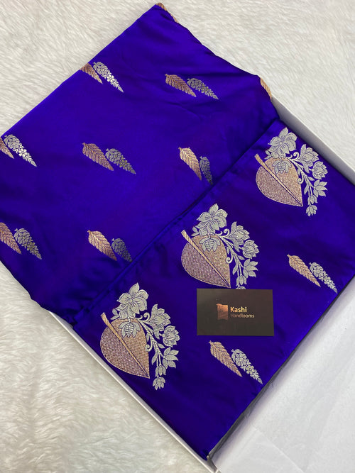 Royal blue colur mashru A+ Grade silk banarasi saree