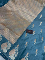Grey mashru silk banarasi saree