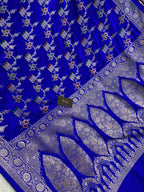 Royal Blue Mashru Silk Banarasi Sare