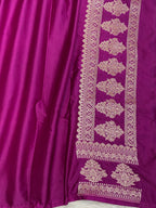 Pink colour mashru silk banarasi saree