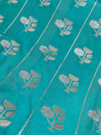 Sea green semi kataan Silk Banarasi Saree
