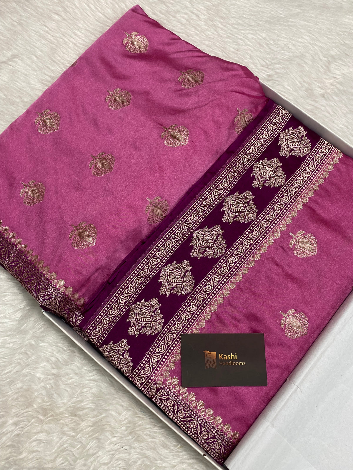 Pink colour mashru silk banarasi saree