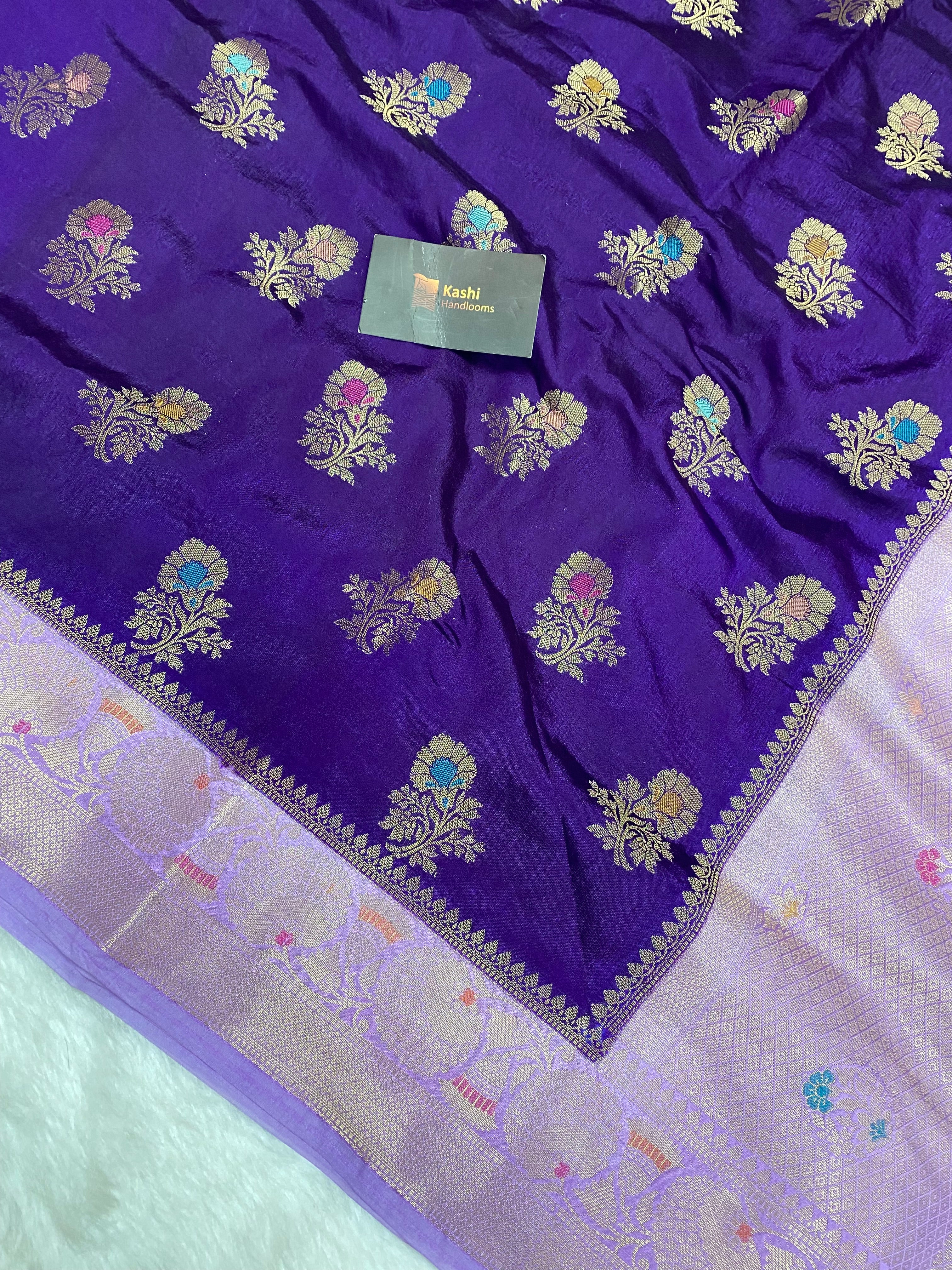 Purple Royal silk Banarasi saree