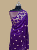 Purple semi Raw mango silk banarasi saree