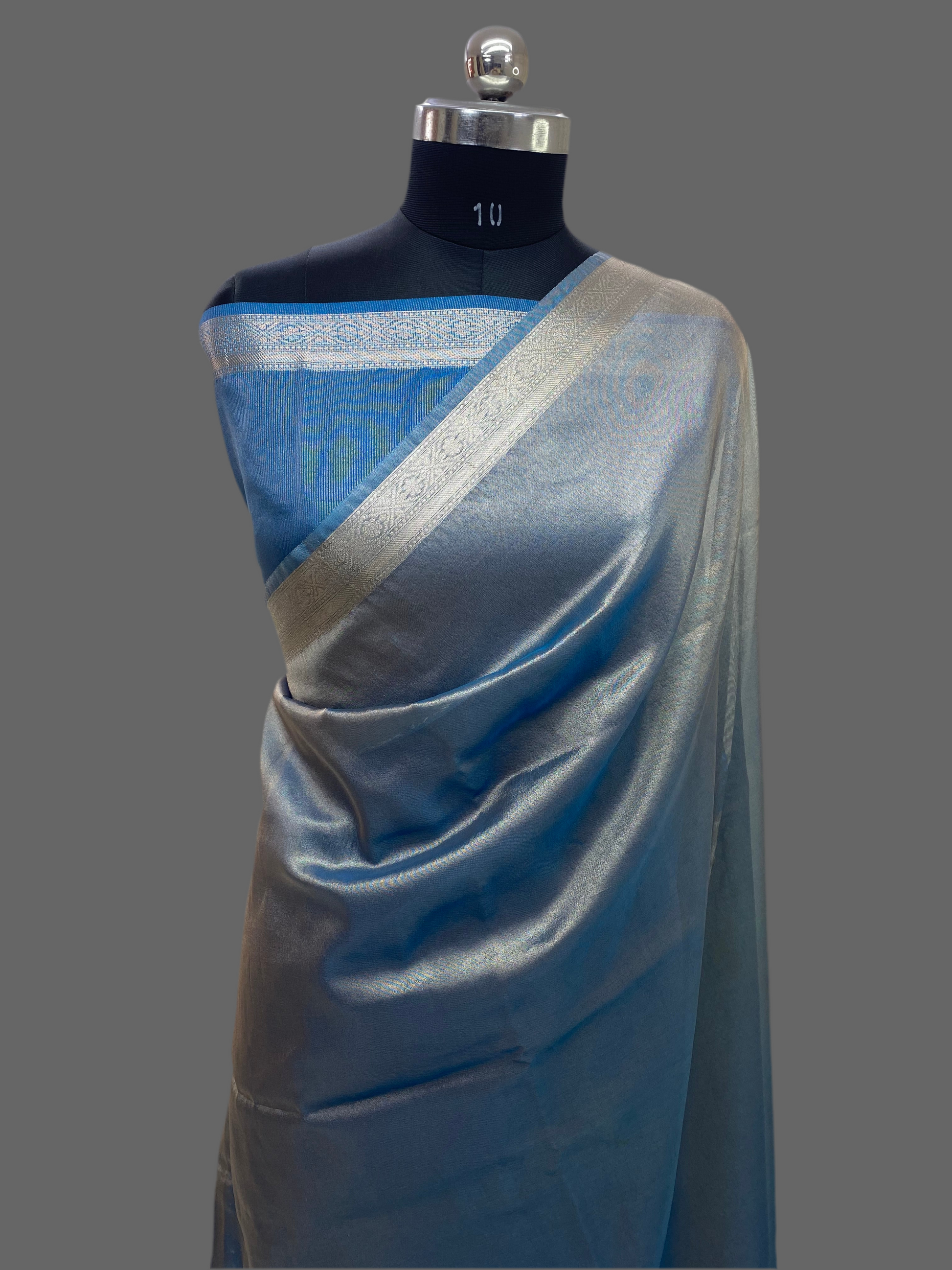 Sky Blue Tissue Silk Banarasi Saree