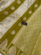 Olive mustard tissue silk banarasi saree