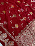 Red monga Silk minakari Banarasi Saree