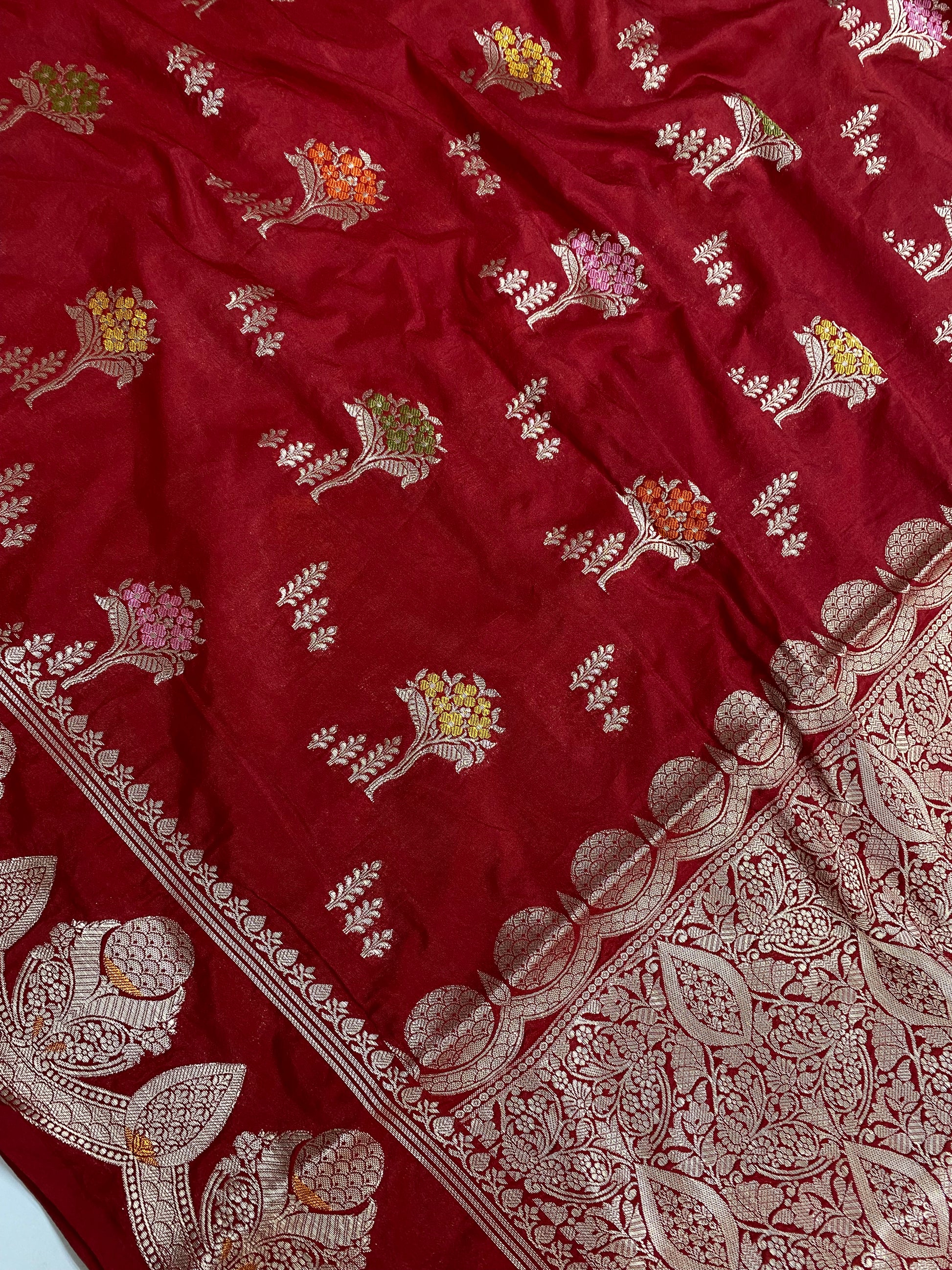 Red Color Raw Silk Saree