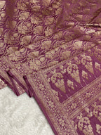 Onion pink kinkhab Mashru Silk Banarasi Saree
