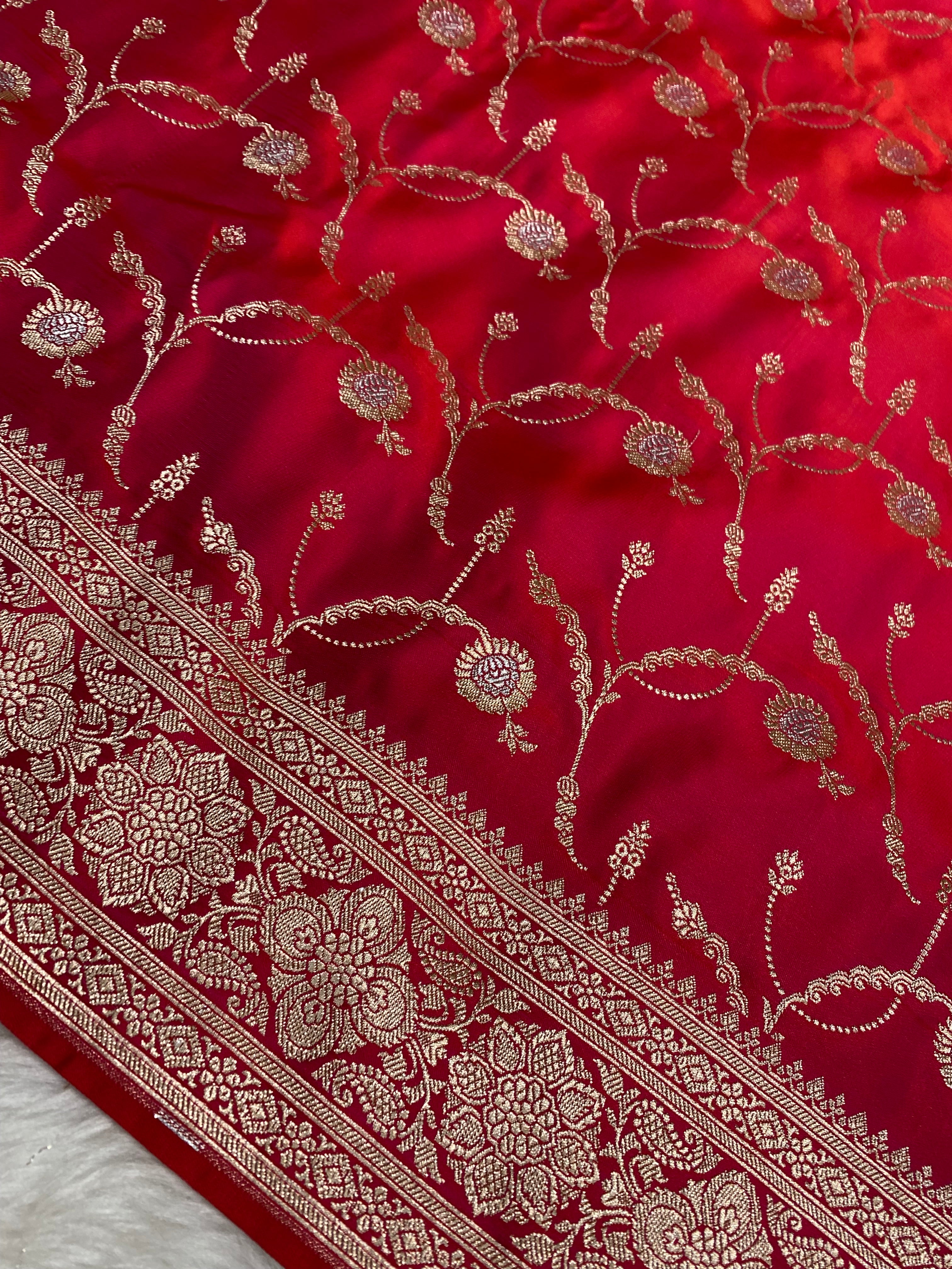 Cherry Rani mashru silk banarasi saree