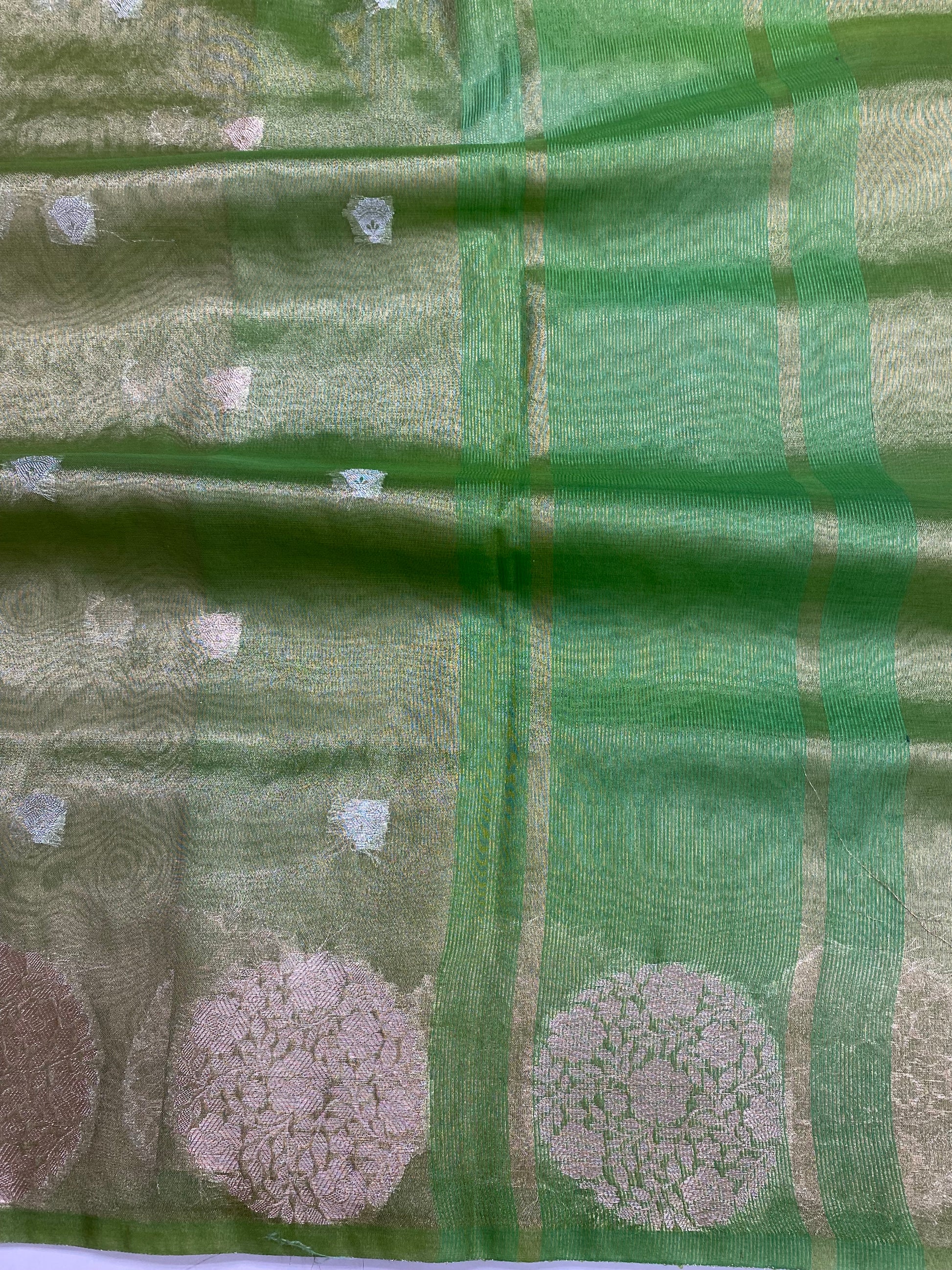 Pista-Green Tissue Silk Banarasi Saree