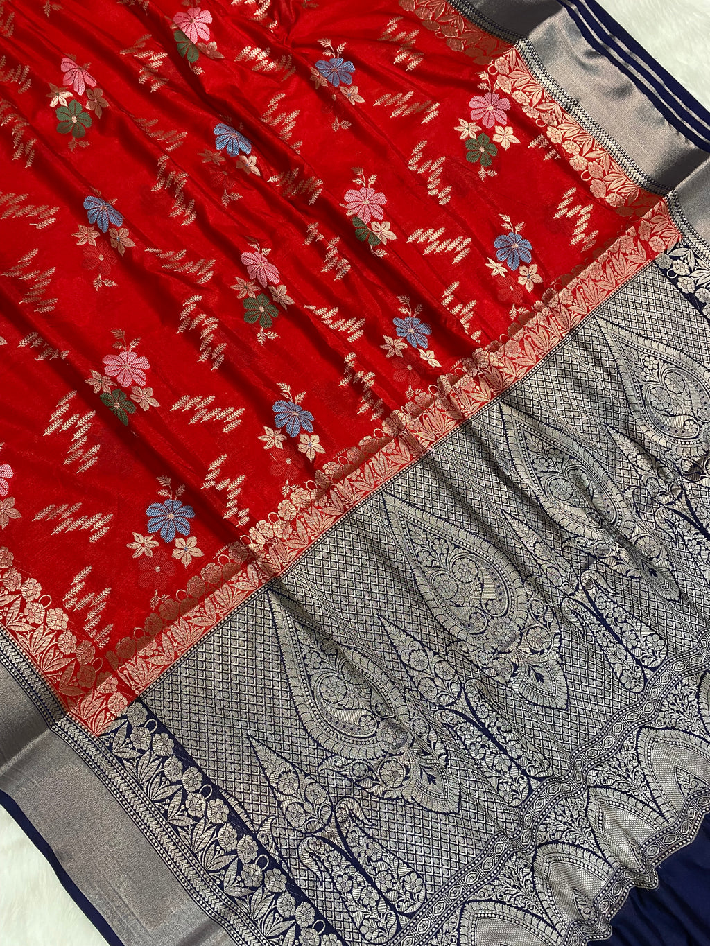 Red Katan Silk Banarasi Saree