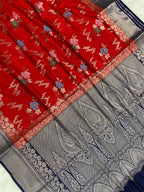 Red monga Silk Banarasi Saree