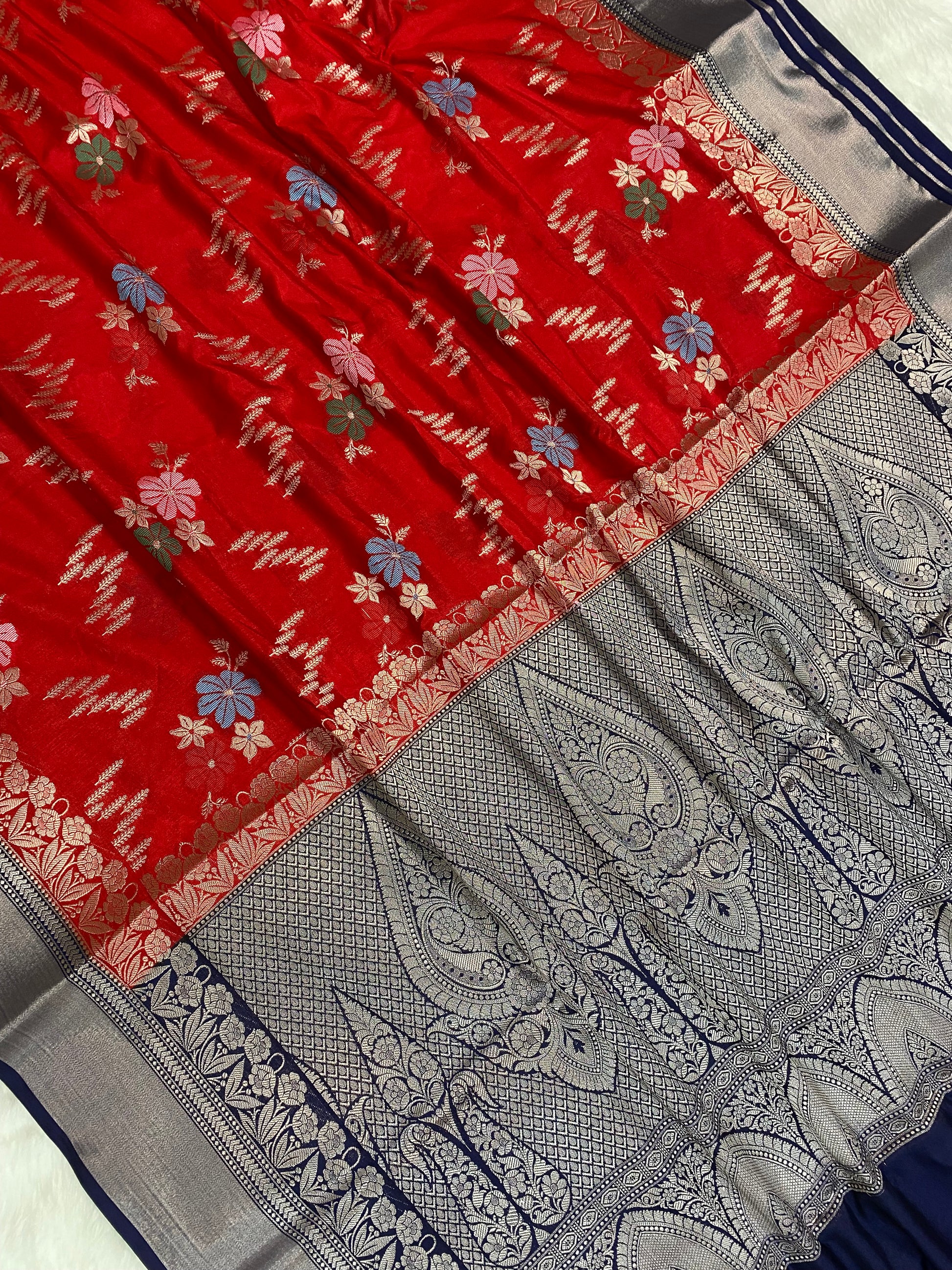 Red Katan Silk Banarasi Saree