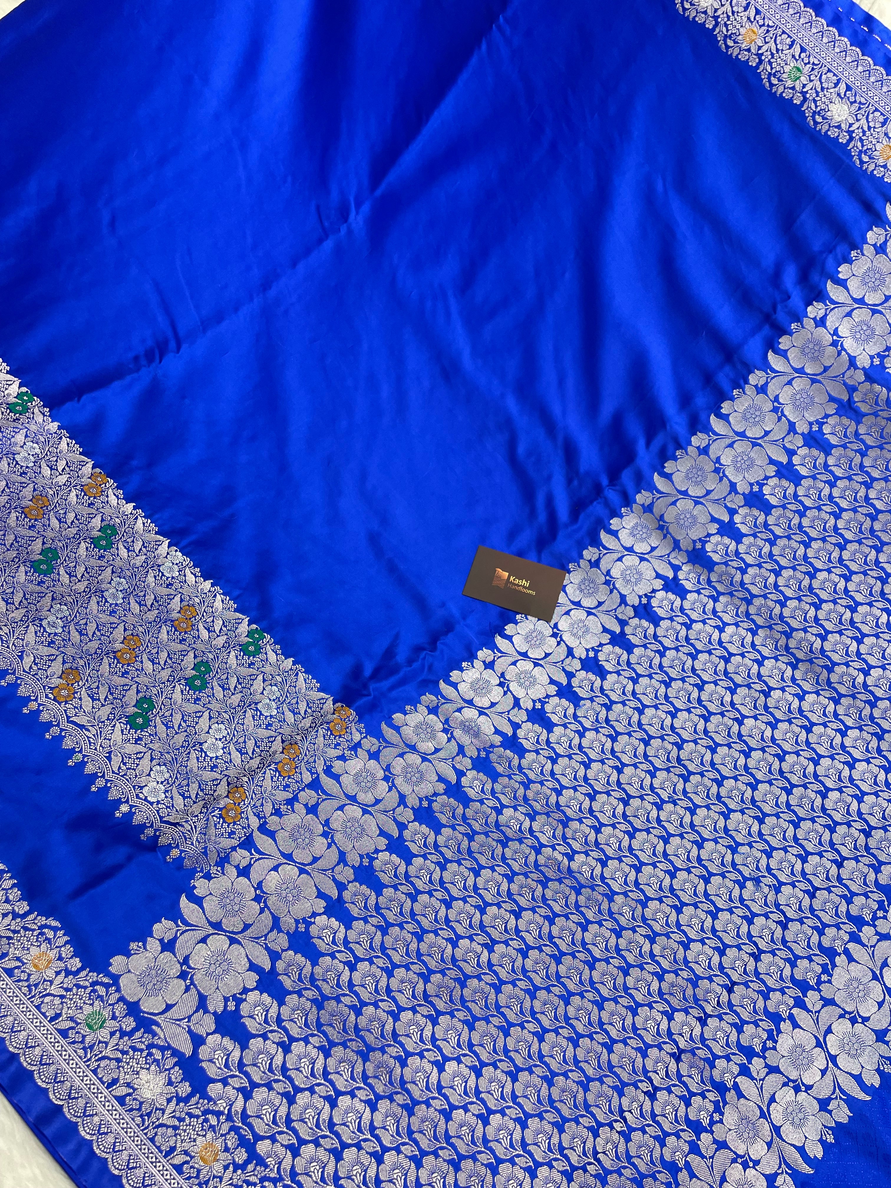 Royal Blue Mashru Silk Banarasi Saree