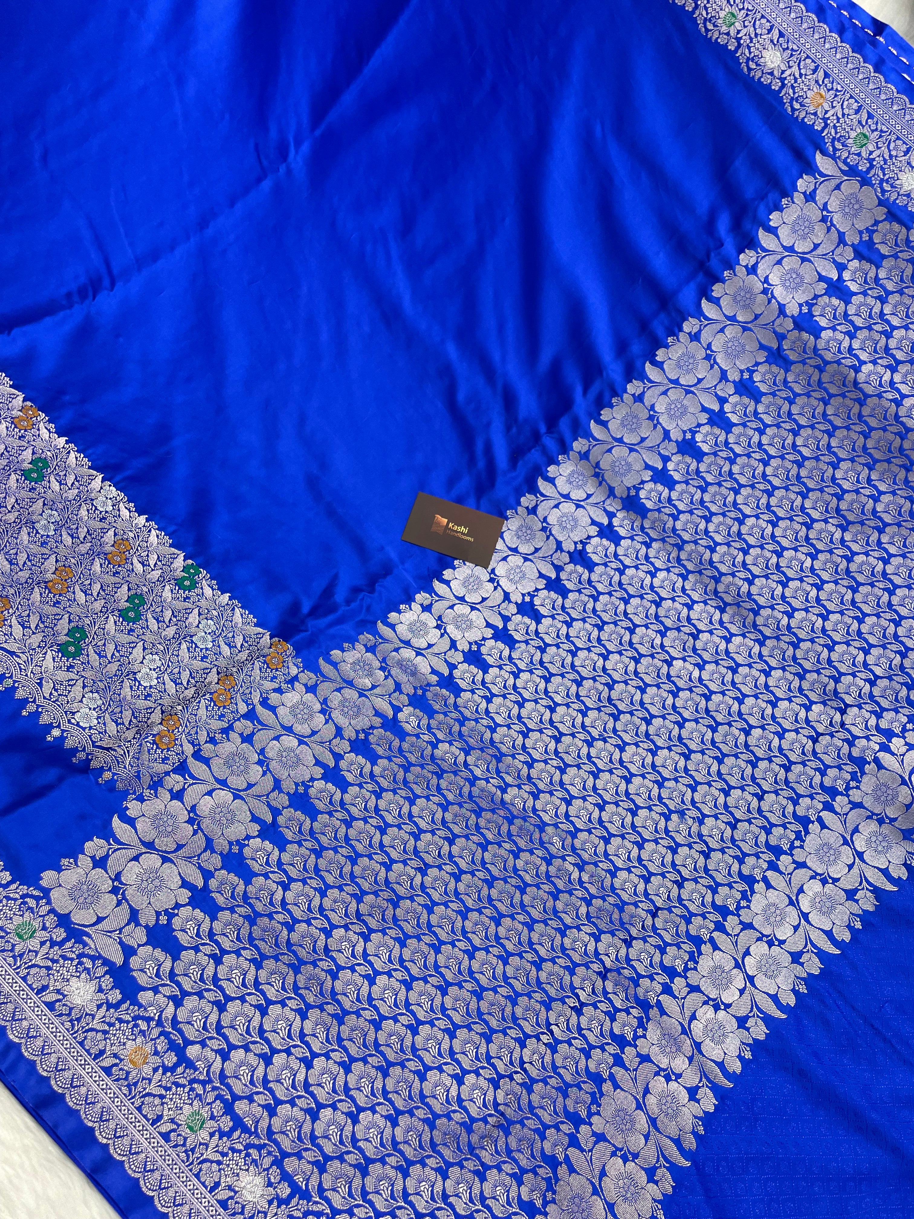 Royal Blue Mashru Silk Banarasi Saree