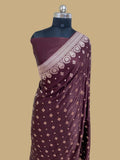 Wine Mashru Silk Banarasi Saree