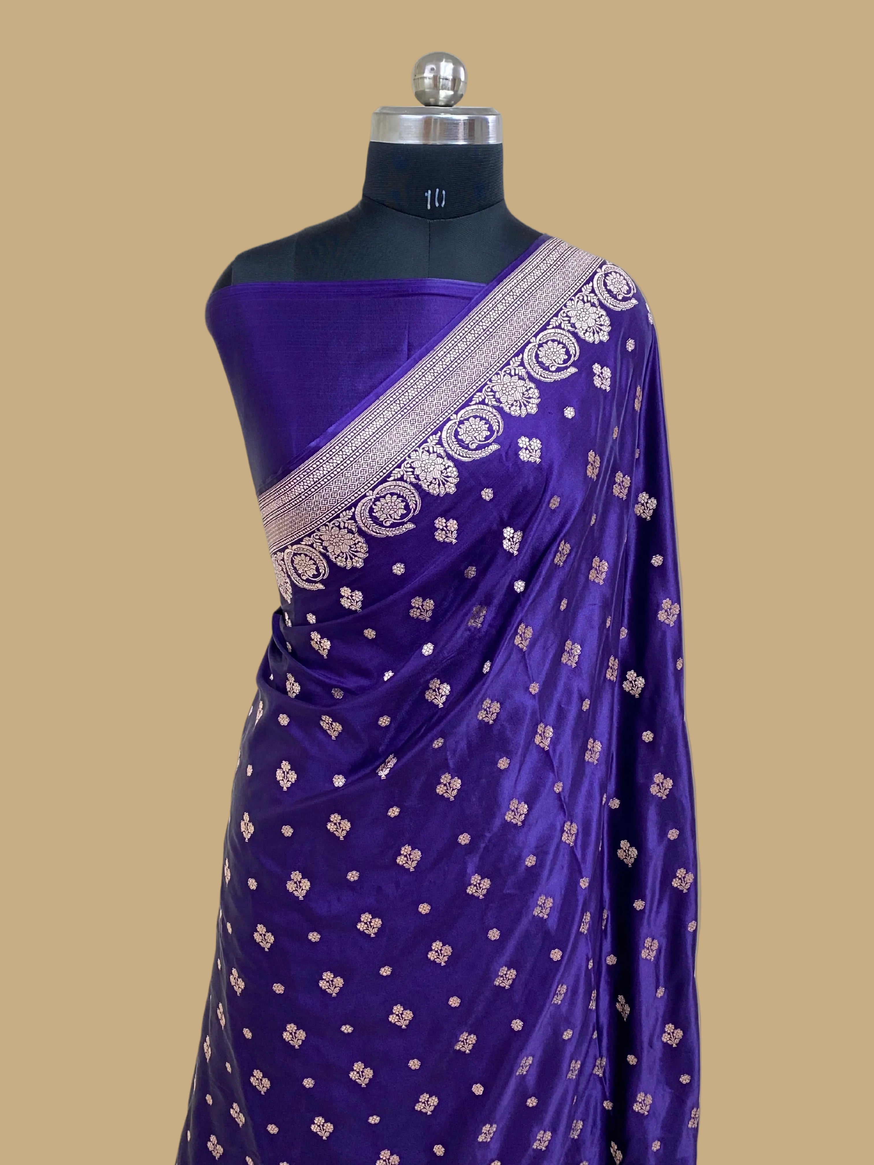 Purple Mashru Silk Banarasi Saree