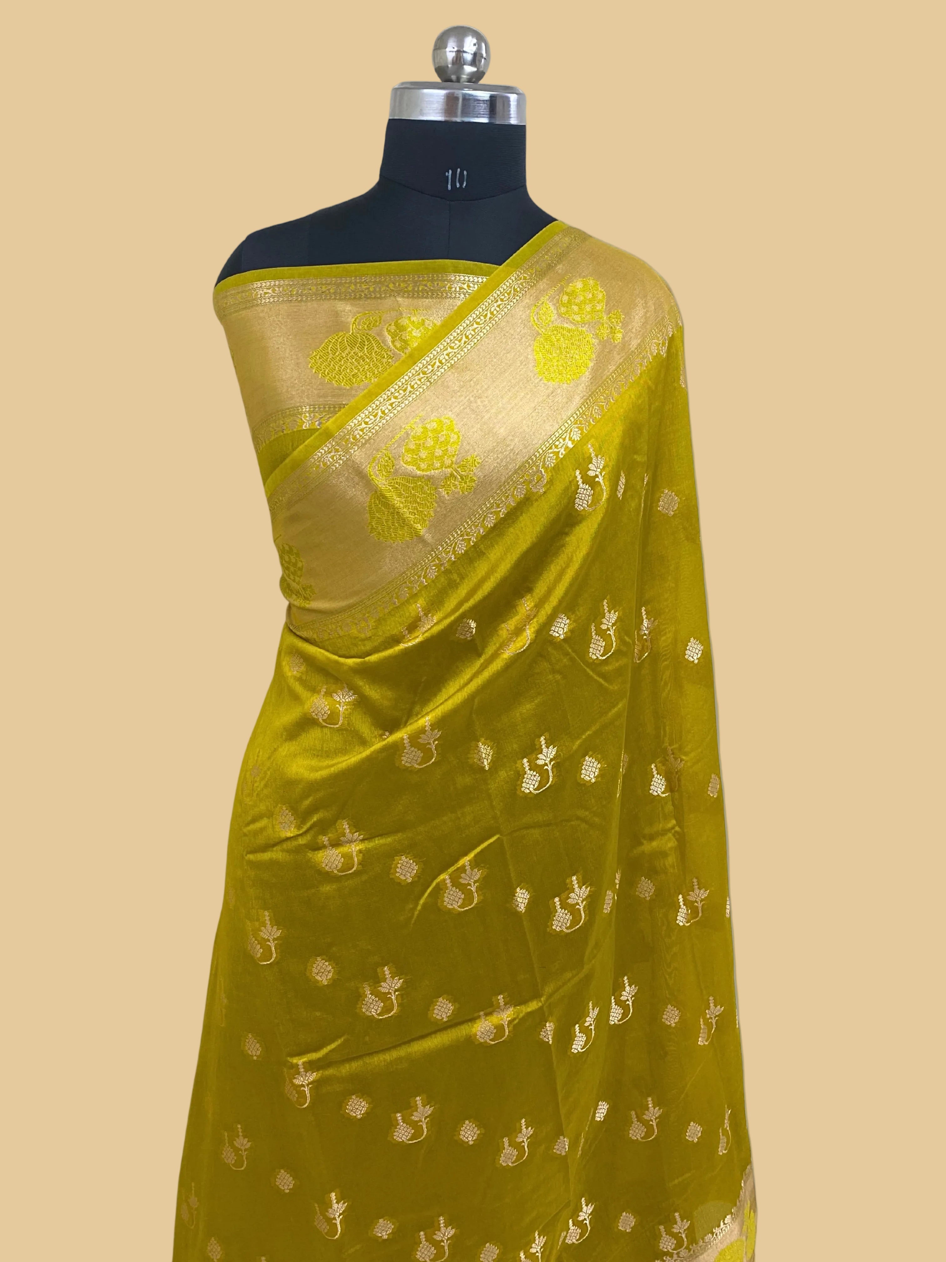 Dhani Raw Mango Banarasi Saree