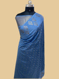 Steel Grey Semi Georgette Banarasi Saree