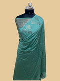 Sea Green Semi Georgette Banarasi Saree