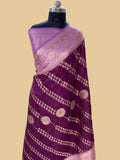 Magenta crepe Silk Banarasi Saree