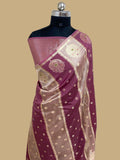 Wine Raw Mango Tissue Silk Banarasi Saree