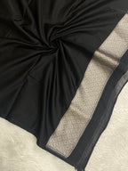 Black Mashru kataan silk Banarasi Saree